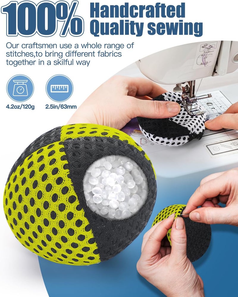 oazoxcx Juggling Balls for Beginners and Professionals Set of 3 Juggling Bean Bags Durable Juggle Ball Kit(Black - Yellow) - Image 3